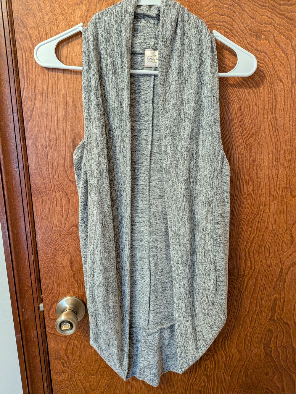 Heather Gray Sleeveless Open-Front Cardigan Vest